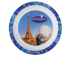 Fun House 005201 Ratatouille Assiette Micro-ondable pour Enfant PolypropylÃ¨ne Bleu/Blanc 22 x 22 x 1 cm