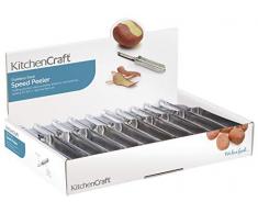 KitchenCraft ECMKC4DISP Éplucheur à pommes de terre avec lames pivotantes en acier inoxydable