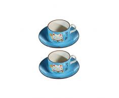 lachineuse 2 Tasses Ã CAFÃ Maneki Neko - Bleue - Plaisir du Design Japonais