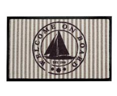 Young Generation Shoe-Max Everclean YH 101413 W Paillasson Inscription Welcome on Board Marron foncé/Marron Clair 44 x 75 cm