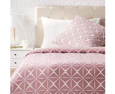 AmazonBasics Parure de lit avec housse de couette en satin, 135 x200 cm / 80 x 80 cm x 1, Mauve quartz