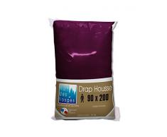 Nuit des Vosges 2174229 Cotoval Drap Housse Uni Coton Violine 90 x 200 cm