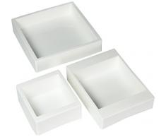 Silikomart 25.952.87.0069 Coffret de 3 Moules pour GÃ¢teau Ã 3 Etages Forme CarrÃ©e Silicone Blanc