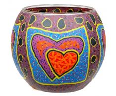 Him CC221 photophore Verre cÅur (Hearts), Multicolore, 11x11x9 cm