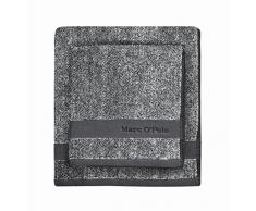 Marc OPolo Melange Serviettes de Bain, Eponge Coton tissé Teint (550 GR/m²), Anthracite/Silver, 50 cm x 100 cm