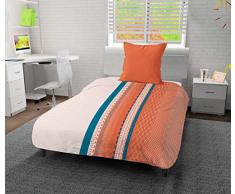 Intemporel Couette ImprimÃ©e 140x200 cm Pise Corail, Polyester, Orange, 140x200 cm