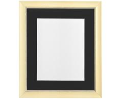 FRAMES BY POST Porte Photo Nordique 20 x 16-Pouces, Verre Plastique pour Photo de 15 x 10-Pouces avec embase Noire, CrÃ¨me Vieilli