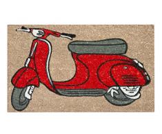 Jute Co Paillasson ImprimÃ© et Scooter, Paillasson en Coco et PVC, 45Â x 75Â cm