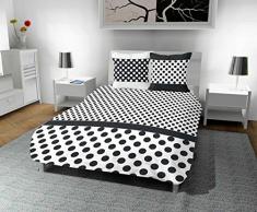 Intemporel Parure Housse de Couette 240x220 cm Pois, Polyester, Gris, 240x220 cm