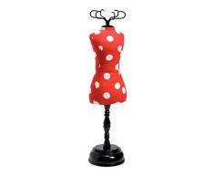Prym Motif à Pois en Forme de Robe Forme Coussin à épingles, Polyester, Rouge/Blanc