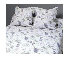 Soleil docre Couvre-lit boutis matelassÃ© avec 2 Taies doreiller, Polyester, Multicolore, 240x220 cm