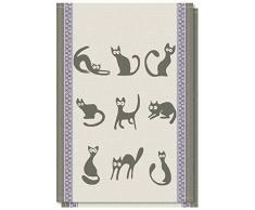 Lot de 2 torchons Jacquard 50x70 cm 100% Coton de qualitÃ© supÃ©rieure Chats