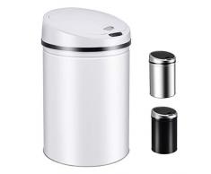 Ribelli 500363 Poubelle à capteur, Métal, Blanc, 30 l