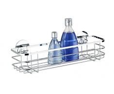 Wenko 21778100 Etagère Maxi Fixation Turbo-Loc, Acier Inox Brillant Argentin Dimensions 12 x 8,5 x 40,5 cm