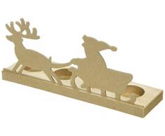 Efco Bougeoir Silhouette Nicholas Luge avec 2Â piÃ¨ces et 4Â Inserts, Papier Mache, Marron, 32Â x 32Â x 9Â x 15Â cm