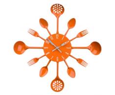 Premier Housewares 2200670 Horloge Murale Couverts en MÃ©tal Orange