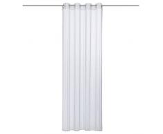 HomeMaison Voilage Ã Rayures, Polyester, Blanc, 240x140 cm