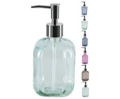 Spirella Collection Carlos, Distributeur de Savon Liquide à 8 x 18 cm (0,5 litres), Verre recyclé, Vert