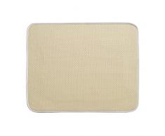 InterDesign iDry tapis de sechage, grand tapis Ã©gouttoir vaisselle en polyester, tapis Ã©vier fin pour un sÃ©chage rapide des assiettes, beige/ivoire