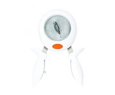 Fiskars Perforatrice Squeeze Punch, Plume, à 3,8 cm, Convient aux droitiers et aux gauchers, Acier de qualité/Plastique, Blanc/Orange, L, 1024412