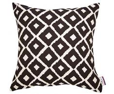 Tom Tailor T-Small Squares Enveloppe de Coussin Blanc/Noir Tissu Mixte Noir/Blanc 50 x 50 cm