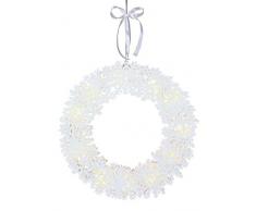 Star 270-52 Flocon de Neige Wreath Chandelier 11 LEDs Chaud Bois Blanc Chaud 45 x 45 cm