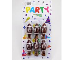 Club Green Bougie Ballon de Rugby, Marron, 45Â mm, 6Â Bougies