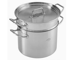 KUHN RIKON 37297 Montreux marmite à pâtes avec passoire 6,5 l/22cm, INOX, Acier Inoxydable, 22 cm