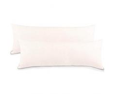 aqua-textil Classic Line Housse de Coussin Lot de 2 Fermeture Ãclair Coton 40 x 145 cm Blanc Neige