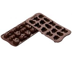 Silikomart 22.123.77.0065 SCG23 Moule pour Chocolat Thème Hiver 8 Cavités Silicone Marron