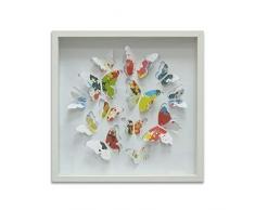 Walplus Autocollant Mural 13 ColorÃ© Papillons Peinture MDF Cadre Photo Maison DÃ©coration DIY Salon Chambre Bureau DÃ©cor Peint Enfants Chambre Cadeau, Multicolore