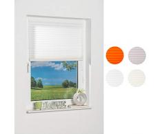 Store plissé K-homeBlanc, Tissu, Blanc, 40 x 130 cm