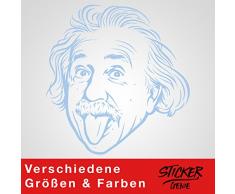Albert Einstein Sticker Mural Autocollant Bleu Ciel 20 cm x 21 cm