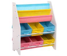 SONGMICS Livre en Bois de Stockage de boÃ®tes de Jouet et Meuble de Rangement 2Â Ã©tages Ã©tagÃ¨re Jouet + 3Â Ã©tages Ã©tagÃ¨re Gkr36wt