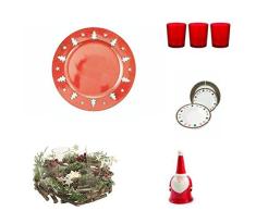 Galileo Casa Kit de NoÃ«l en Porcelaine pour Table, Rouge, 60Â x 40Â x 40Â cm