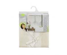 Douceur dIntérieur Hélios Paire Pompon Voilage Tissé Naturel Polyester Lin 160 x 60 cm