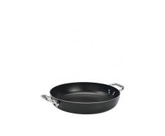 Pentole Agnelli alblack Casserole en Aluminium, épaisseur 3 mm, avec 2 anses en Acier Inoxydable, Noir, 32 cm
