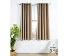 AmazonBasics Lot avec rideau occultant et Åillets, 182 x 168 cm, Marron chocolat