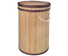 Gelco Design 707791 Panier Ã Linge Avec Couvercle, Bambou, Naturel, 37 x 37 x 56 cm