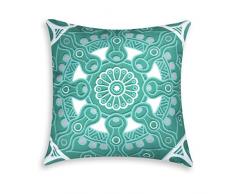 Excelsa - Coussin dÃ©coratif, Rembourrage Inclus, Housse en Coton Mandala 45 x 45 cm Bleu Ciel
