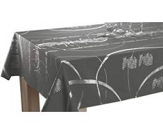 Le linge de Jules Nappe Shiny - Entretien Facile Gris foncé - Taille : Rectangle 150x350 cm