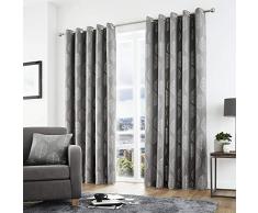 Curtina Helsinki Rideaux doublés prêts à lâEmploi avec Åillet, Polyester, Graphite, 46 Width x 54 Drop (117 x 137cm)