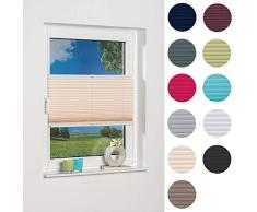 K de Home 425040-Klemmfix Store plissé Palma Crème occultant, Beige, 70 x 130 cm