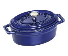 Staub 1101191 Mini Cocotte Ovale Majolique Bleu Intense 11 cm