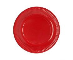 Papstar 50 Assiettes en Papier Rondes - Ã 23 Cm - Rouge