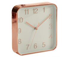 AR Horloge Murale Forme carrée Design métallisé, 18 x 18 cm