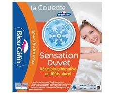 Bleu CÃ¢lin Couette 1 Personne, Sensation Duvet, TrÃ¨s Chaude, Blanc, 140x200 cm, KSD50