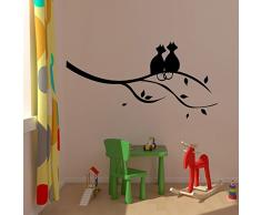 TATOUTEX Stickers Chats sur Une Branche - Vert Forêt, L 160cm x H 80cm