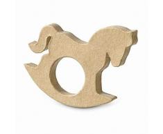 Efco Bague pour Serviettes de Table Cheval Ã Bascule, Papier mÃ¢chÃ©, Marron, 9Â x 8Â x 1Â cm