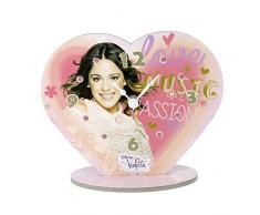 Car Bomboniere WD Violetta Horloge Joyeuse en Carton Ãcologique et Paillettes ReprÃ©sentant Violetta de Disney,Â 17Â cm de Hauteur, Multicolore
